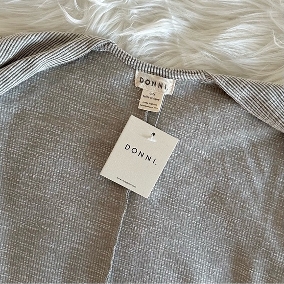 DONNI. NWT OSFM M L XL Ribbed Open Cardigan Lightweight Sweater Anthro FabFitFun - Picture 8 of 13